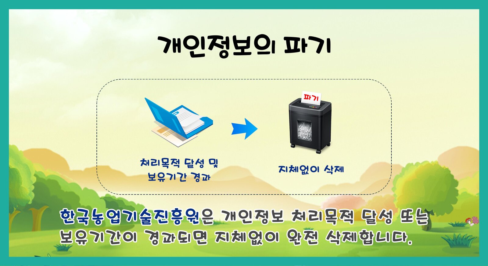 알기 쉬운 개인정보 처리방침 6페이지