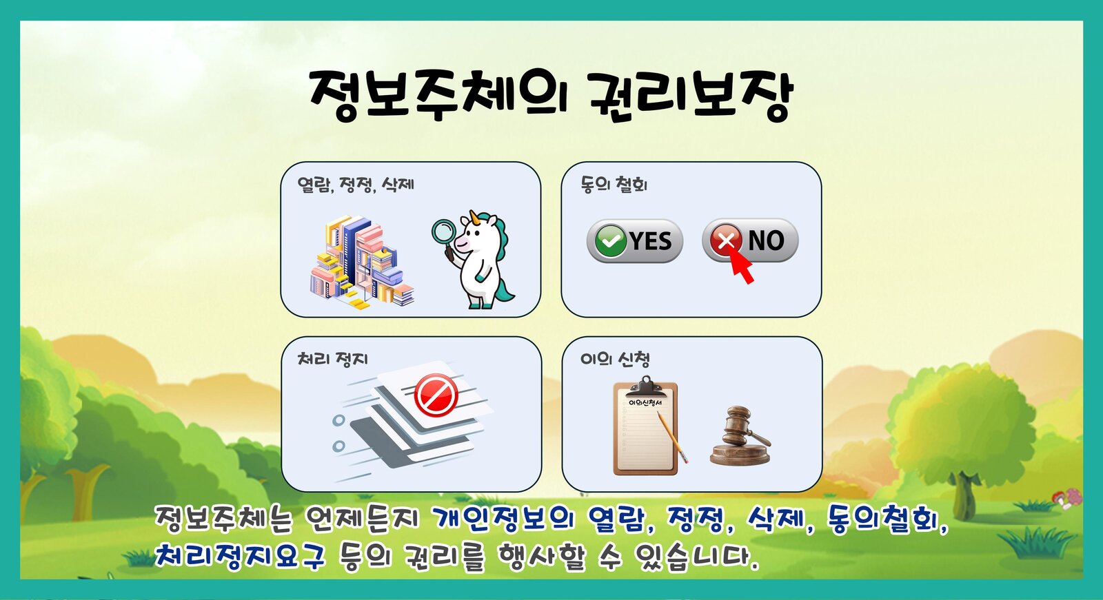 알기 쉬운 개인정보 처리방침 8페이지